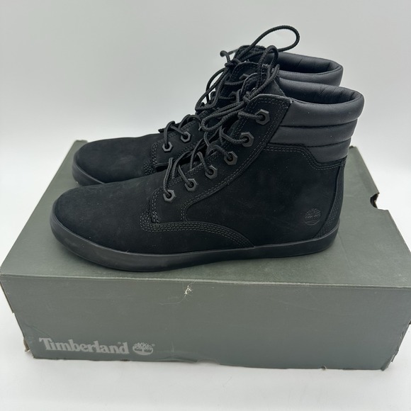 Timberland Women's Dausette Size 8 Black Leather High Top Sneakers / Ankle Boots - Picture 1 of 7